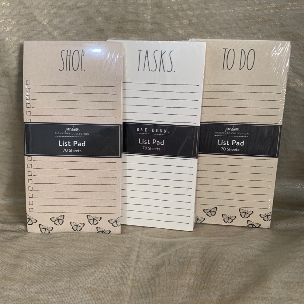 Rae Dunn “shop, tasks, to do” note pads
